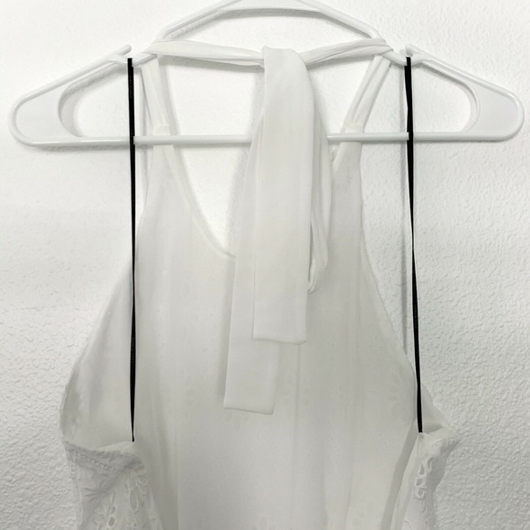 Zara White Embroidered Halter Neck Midi Dress - Picture 9 of 10